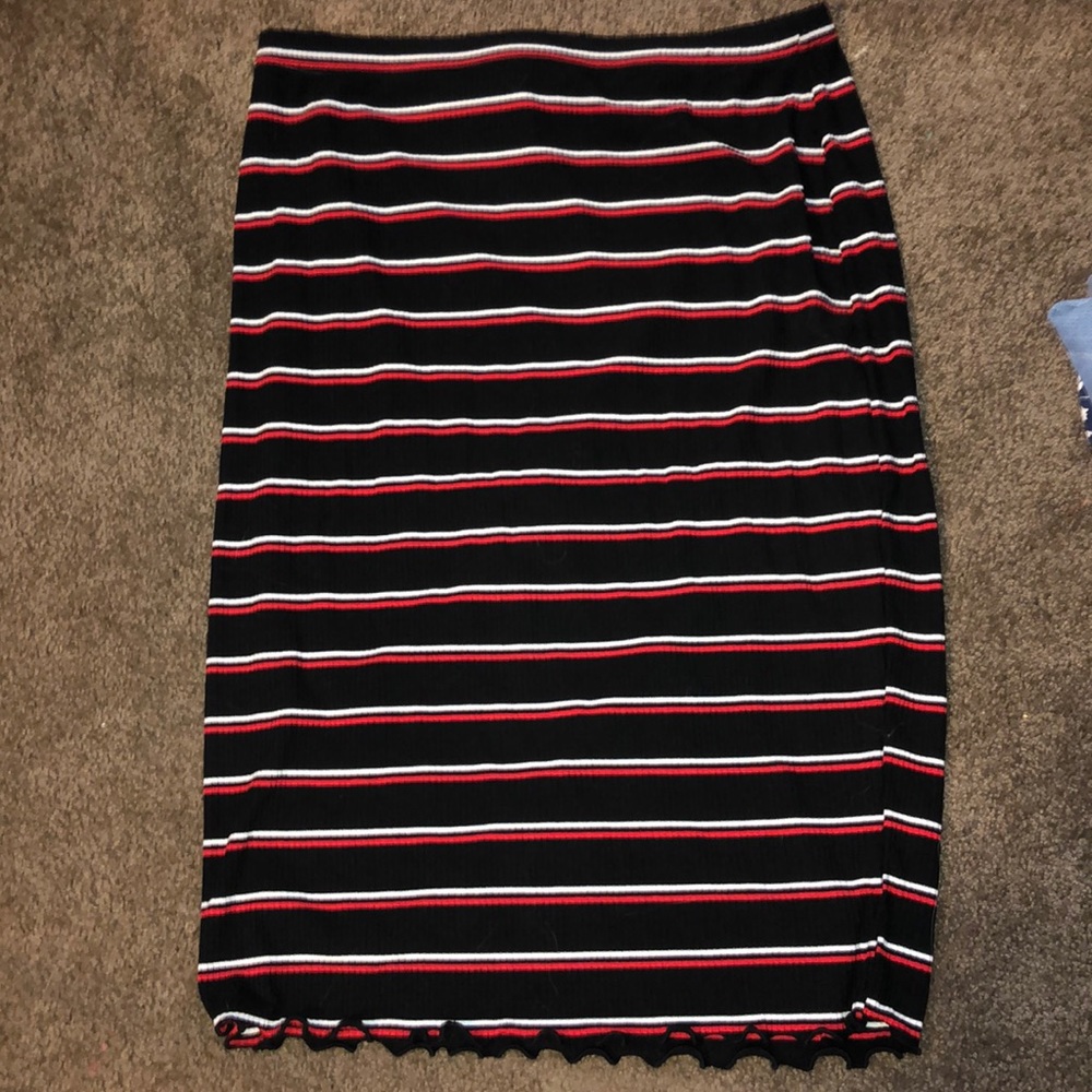 Long ribbed skirt